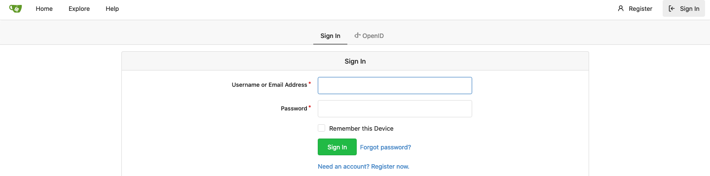 gitea login page screenshot