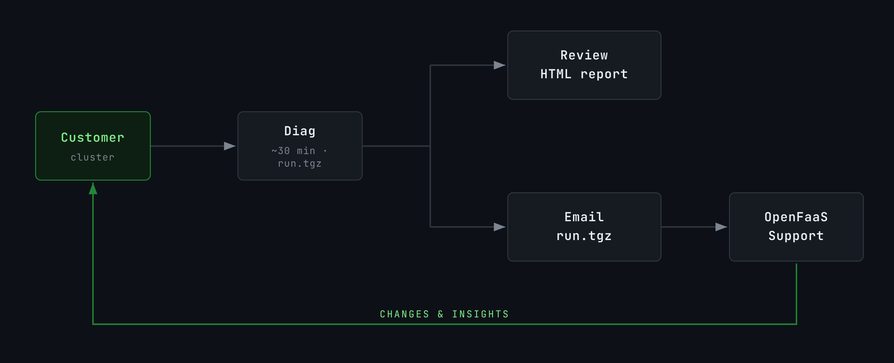 End-to-end flow for faas-cli diag