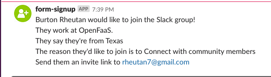 Request Slack Message